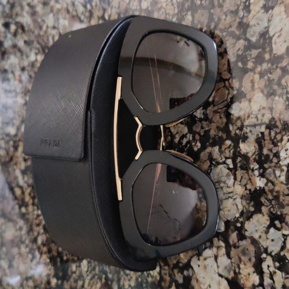 Prada Cinema Black and Gold Sunglasses in mint condition